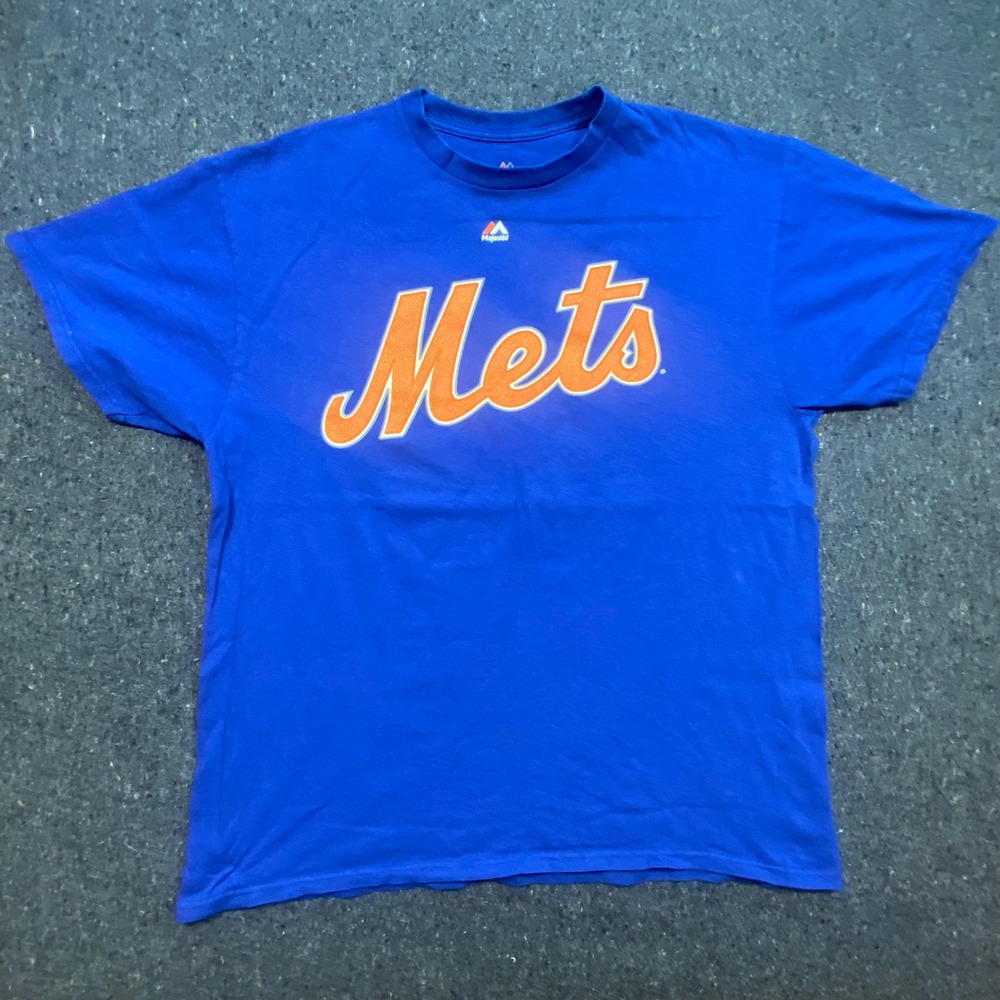 Majestic New York Mets Shirt XL Men Blue Matt Harvey 33 Graphic Tee MLB Baseball